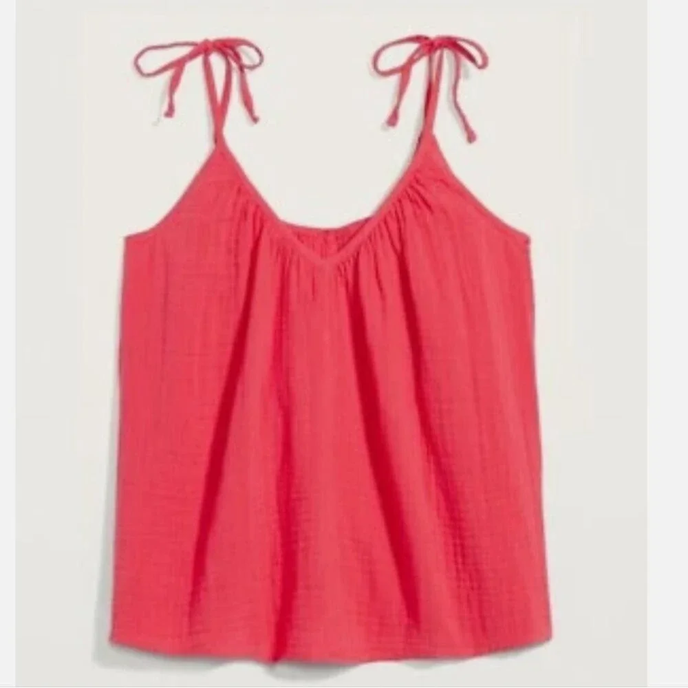 Old Navy NWT Cosmic Rouge Tie Strap Swing Tank Top, Small - Picture 2 of 13